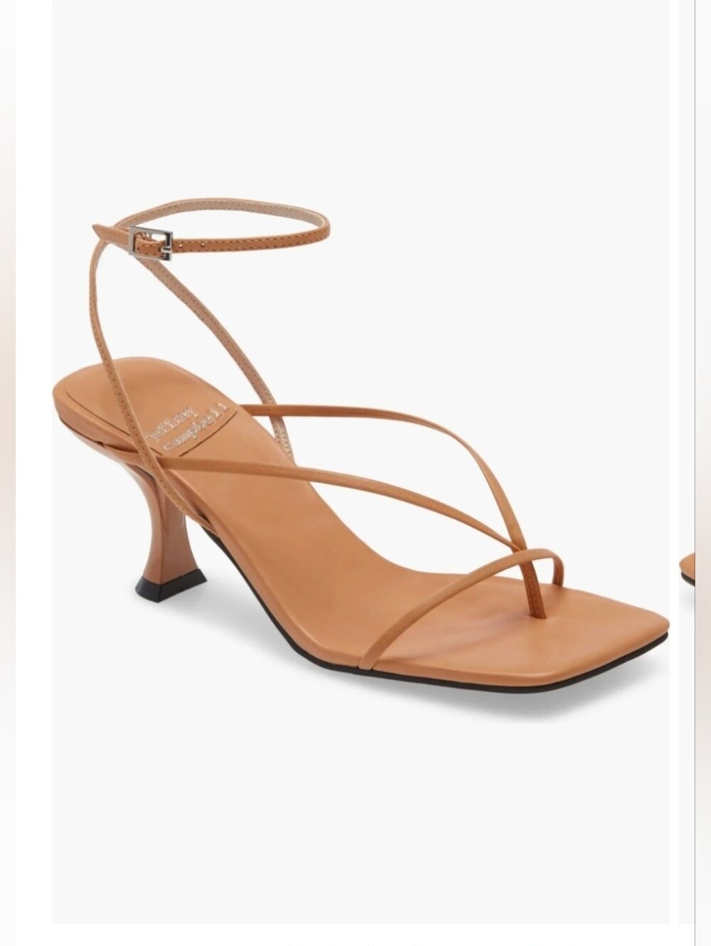 New Jeffrey Campbell Fluxx Slide Beige Square Toe Sandal Size 8 $154.95
